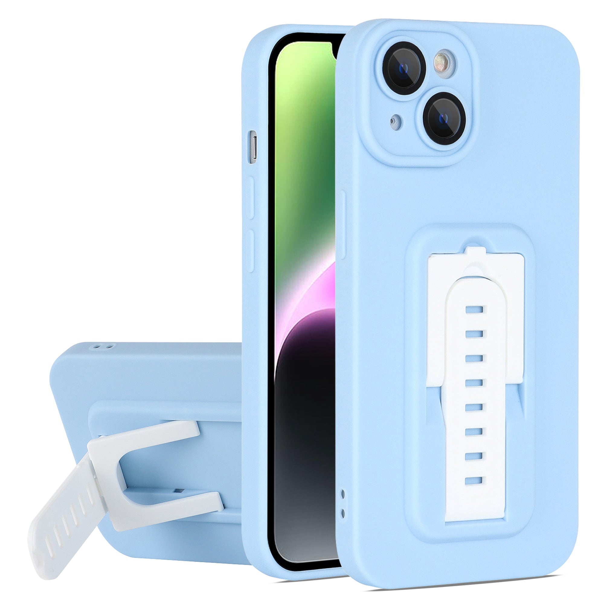 Hard Phone Cover for iPhone 14 Adjustable Kickstand Phone Case Shell with Glass Camera Film Hard Phone Cover for iPhone 14 Adjustable Kickstand Phone Case Shell with Glass Camera Film